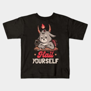 Hail Yourself - Cute Evil Creepy Baphomet Gift Kids T-Shirt